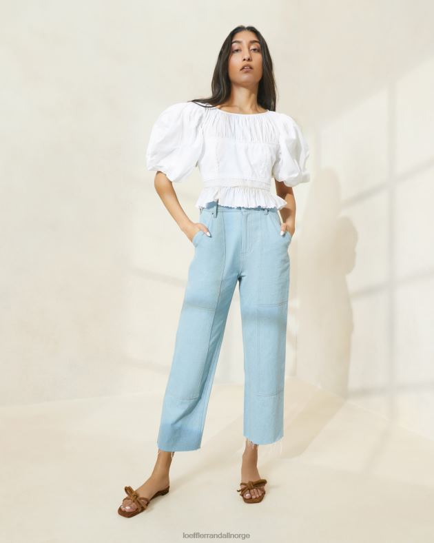 Loeffler Randall klær kvinner roy snekkerbukse FT8D216 lett denim