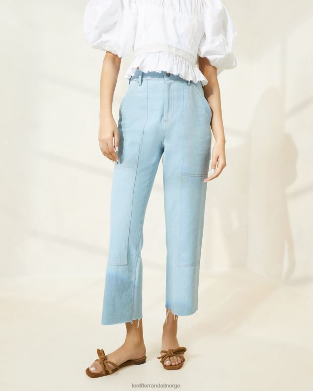 Loeffler Randall klær kvinner roy snekkerbukse FT8D216 lett denim