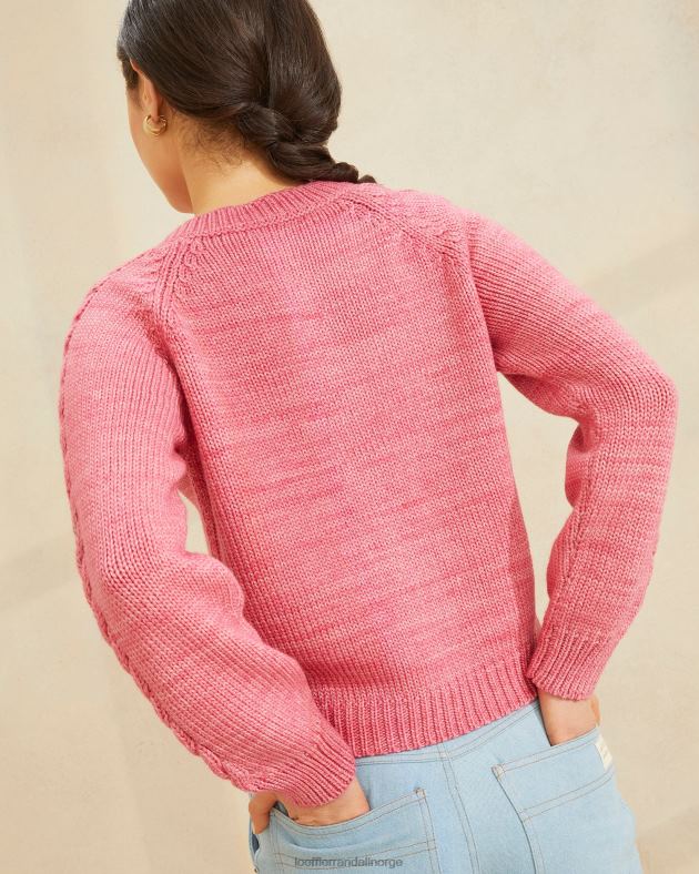 Loeffler Randall klær kvinner lindy cardigan med kabelhylse FT8D255 rosa
