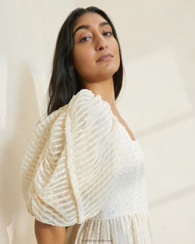 Loeffler Randall klær kvinner addison kjole med puffermer FT8D172 krem stripe