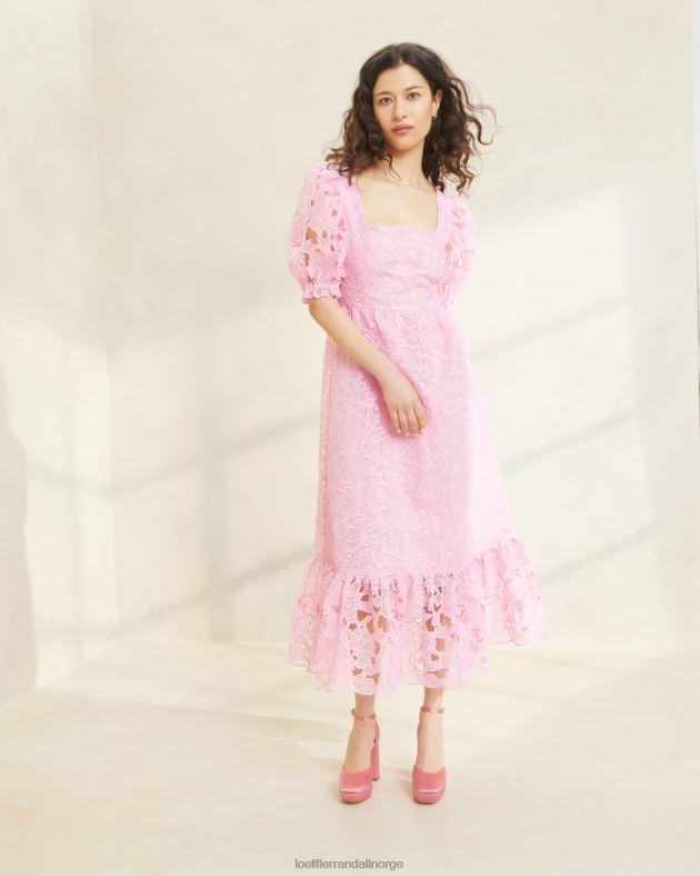Loeffler Randall klær kvinner addison kjole med puffermer FT8D181 rosa