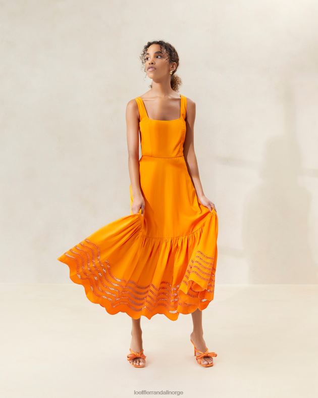 Loeffler Randall klær kvinner carine brodert midikjole FT8D196 fløyelsblomst