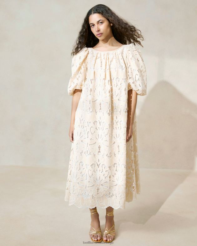 Loeffler Randall klær kvinner mimi oversized kjole med puffermer FT8D176 tan