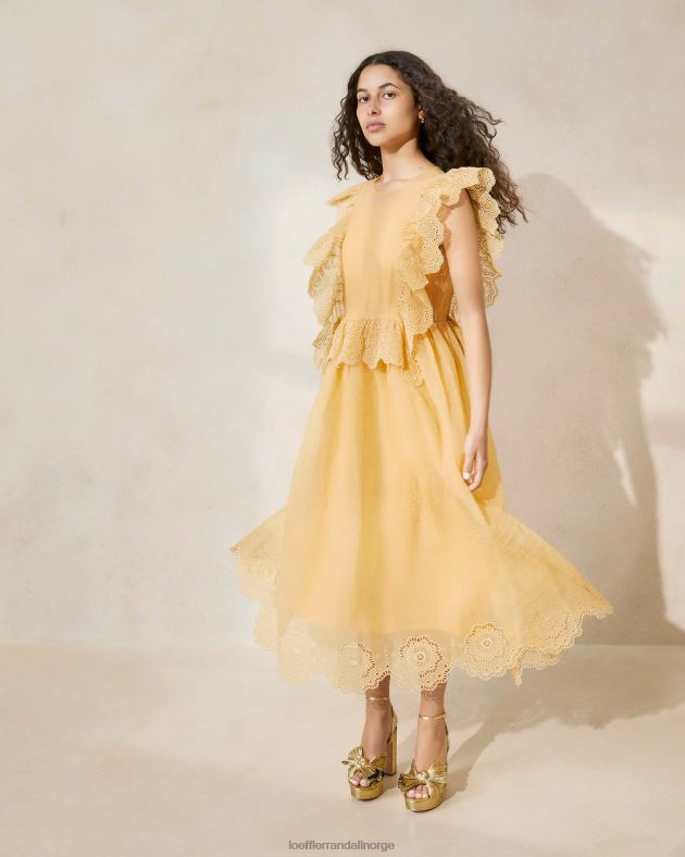 Loeffler Randall klær kvinner naomi brodert kamskjell kjole FT8D192 sanddyne