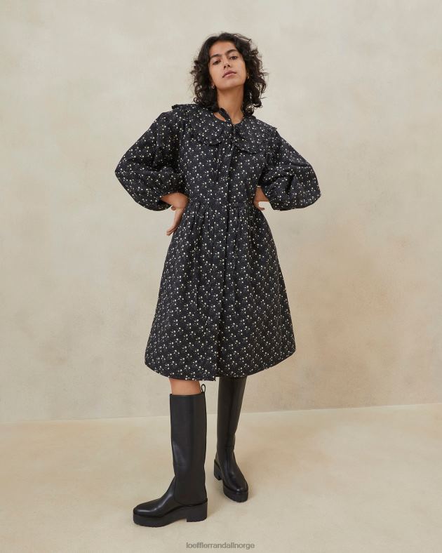 Loeffler Randall klær kvinner nari frakkkjole FT8D179 svart floral