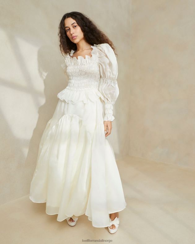 Loeffler Randall klær kvinner suzette organza-kjole med smock FT8D170 krem