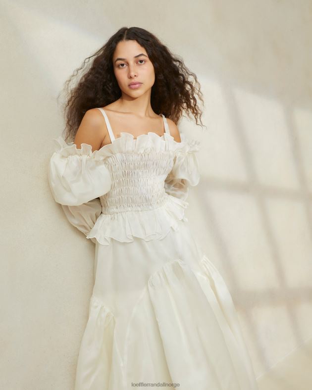 Loeffler Randall klær kvinner suzette organza-kjole med smock FT8D170 krem