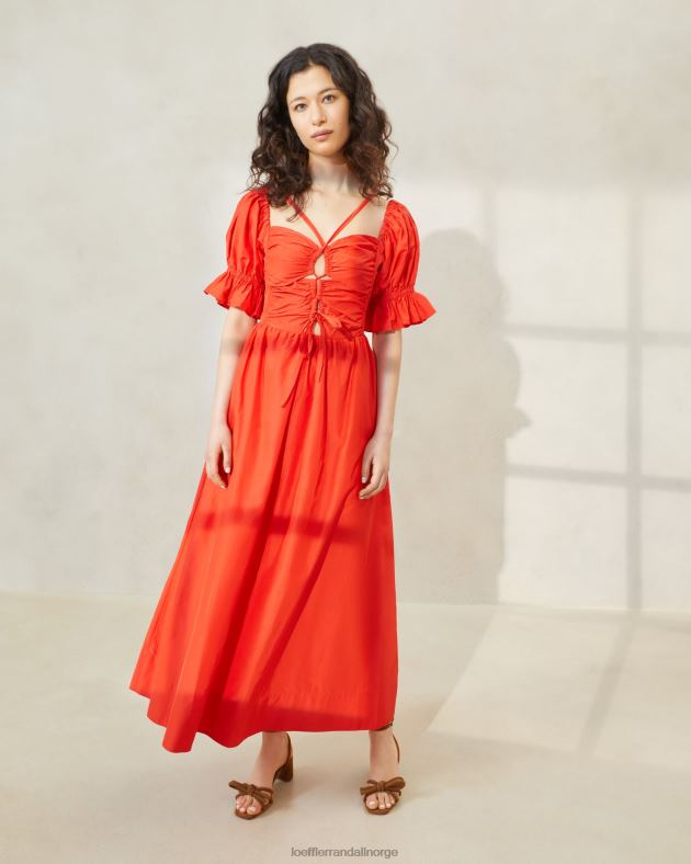 Loeffler Randall klær kvinner yael samlet bodice kjole FT8D177 valmue