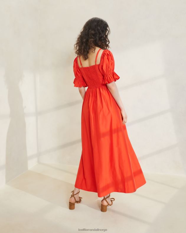 Loeffler Randall klær kvinner yael samlet bodice kjole FT8D177 valmue