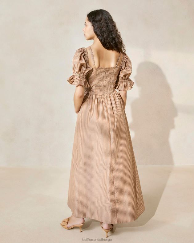 Loeffler Randall klær kvinner yael samlet-bodice kjole FT8D190 tofarget brun stripe