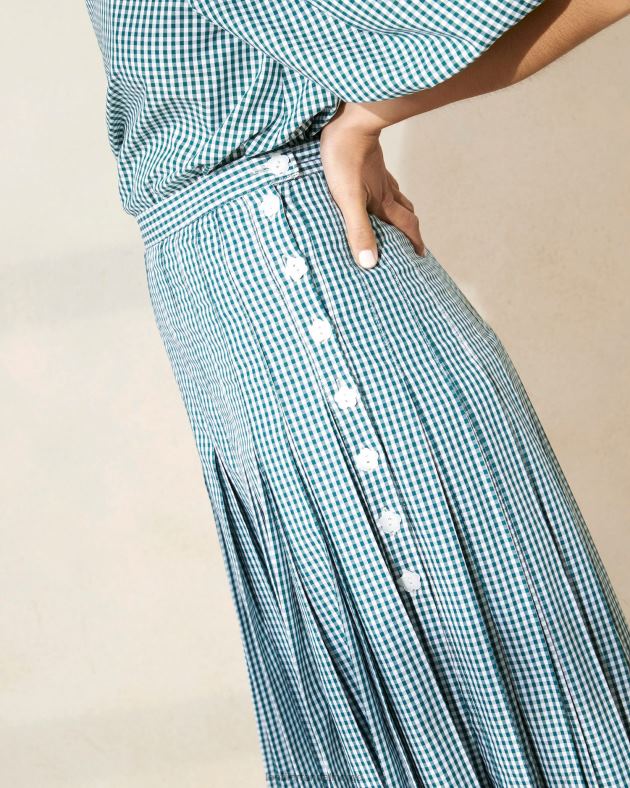 Loeffler Randall klær kvinner emlyn plissert skjørt FT8D223 mini grønn gingham