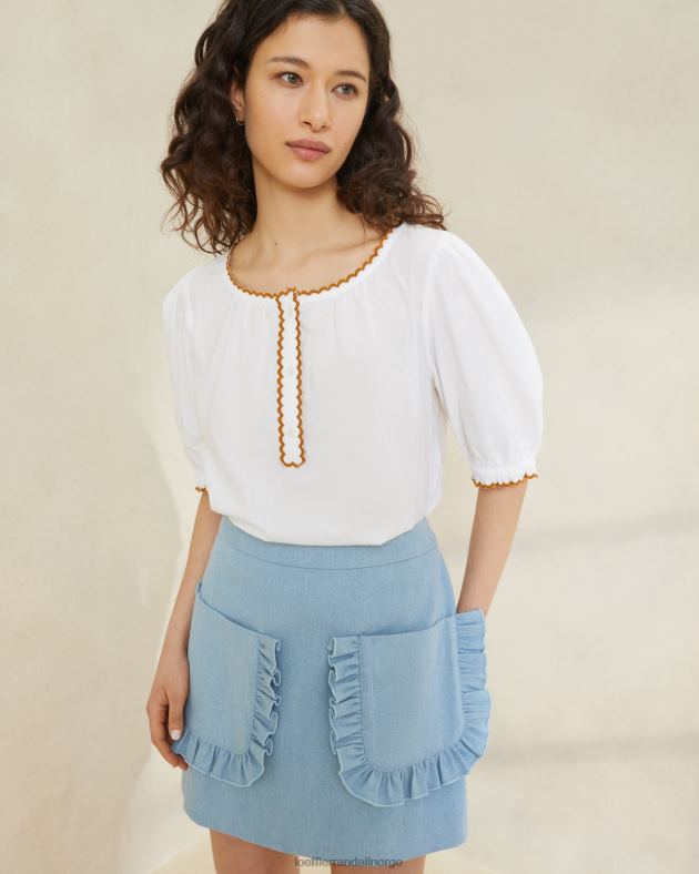 Loeffler Randall klær kvinner eura volanglommeskjørt FT8D229 lett denim