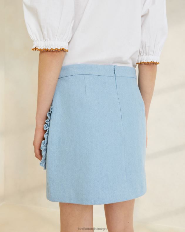 Loeffler Randall klær kvinner eura volanglommeskjørt FT8D229 lett denim