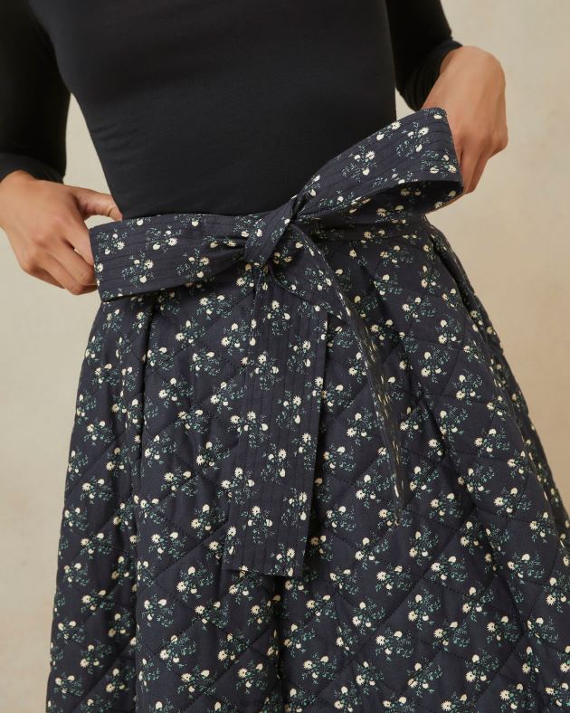 Loeffler Randall klær kvinner leigh vattert skjørt FT8D237 svart floral