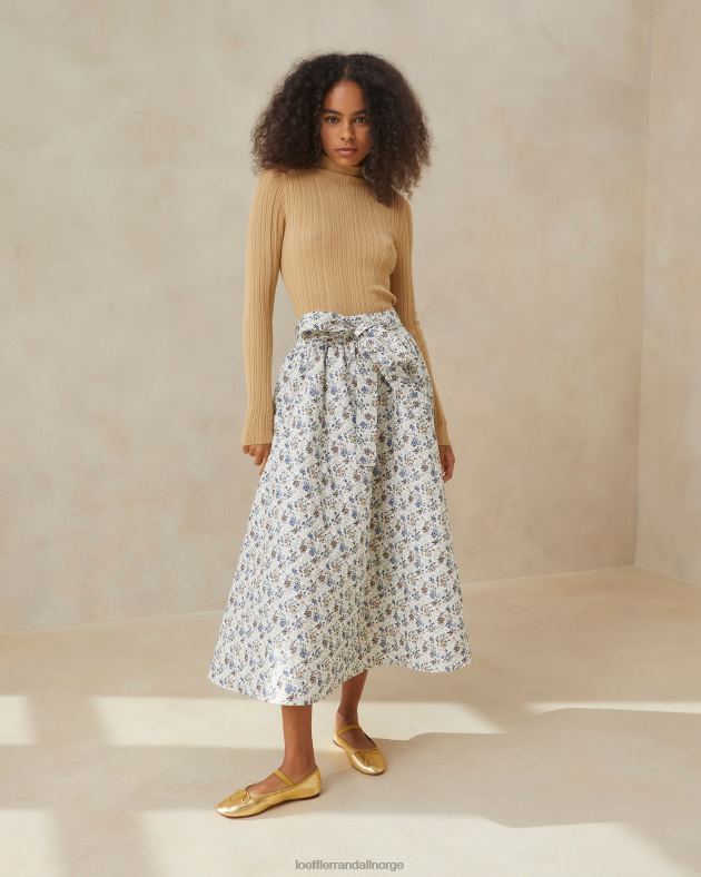 Loeffler Randall klær kvinner leigh vattert skjørt FT8D244 krem/floral
