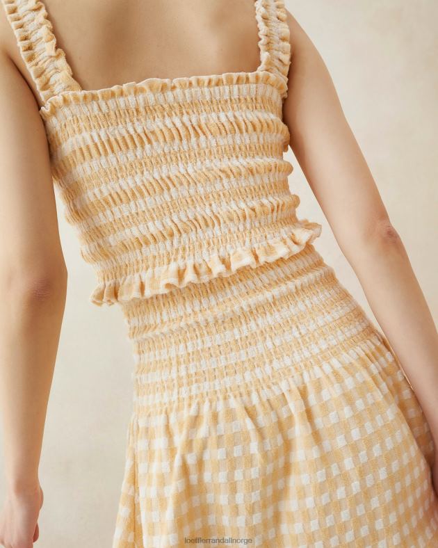 Loeffler Randall klær kvinner fiona smocket camisole FT8D252 tan gingham