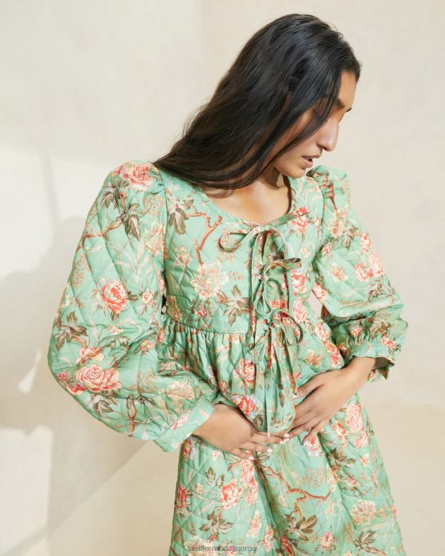 Loeffler Randall klær kvinner donna tie-front jakke FT8D254 salvie botanisk floral