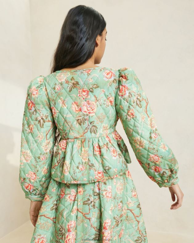 Loeffler Randall klær kvinner donna tie-front jakke FT8D254 salvie botanisk floral