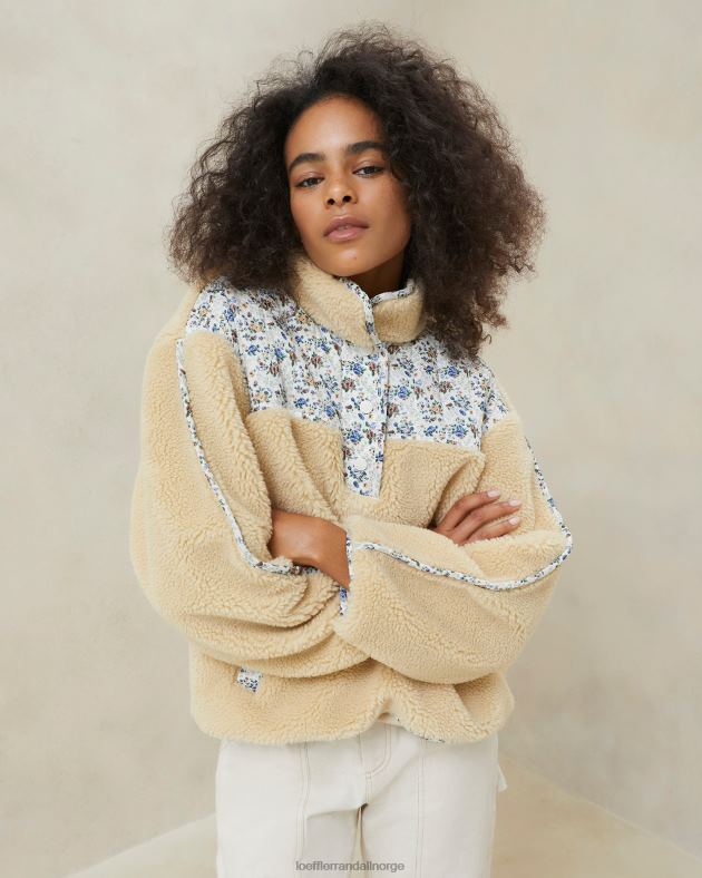 Loeffler Randall klær kvinner liz fleecegenser FT8D259 krem/floral