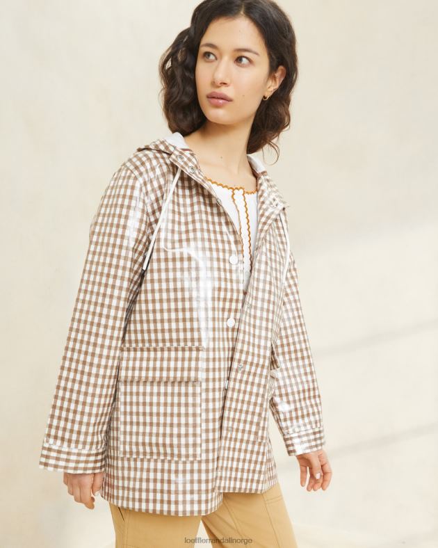 Loeffler Randall klær kvinner tåkete regnjakke FT8D257 brun gingham