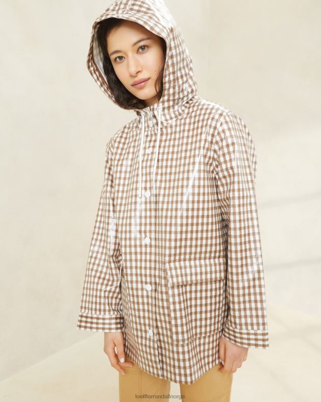 Loeffler Randall klær kvinner tåkete regnjakke FT8D257 brun gingham