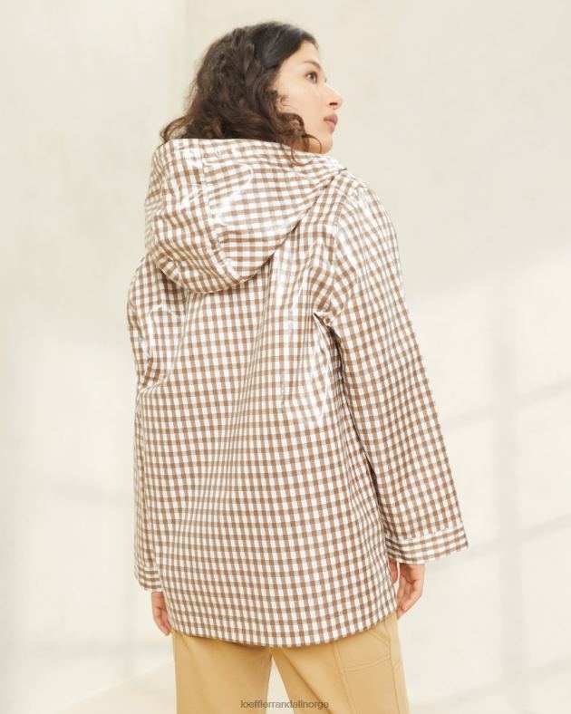 Loeffler Randall klær kvinner tåkete regnjakke FT8D257 brun gingham