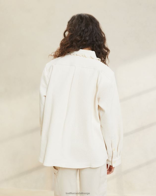Loeffler Randall klær kvinner zeke eyelet chore coat FT8D260 ecru
