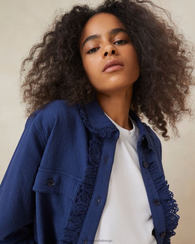 Loeffler Randall klær kvinner zeke eyelet chore coat FT8D261 indigo