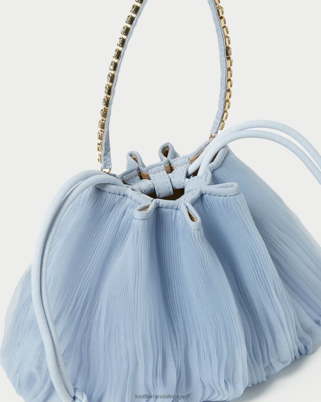 Loeffler Randall poser kvinner Layne Rhinestone plisserte pose FT8D370 blå