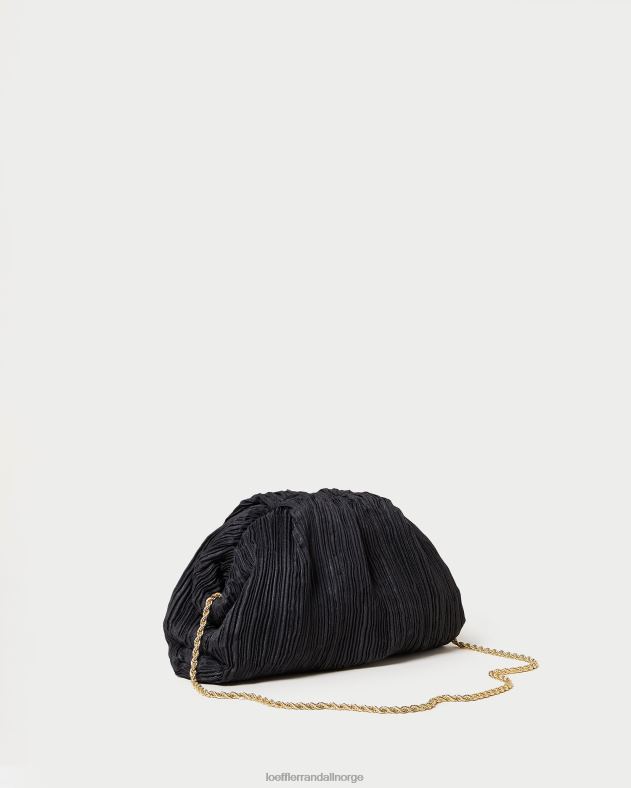 Loeffler Randall poser kvinner bailey plissert kuppel clutch FT8D354 svart