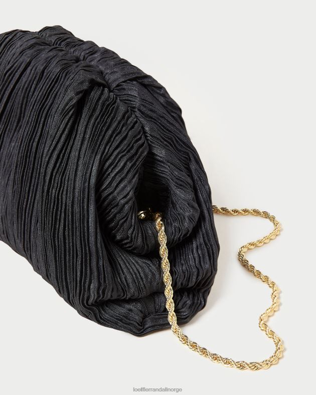 Loeffler Randall poser kvinner bailey plissert kuppel clutch FT8D354 svart