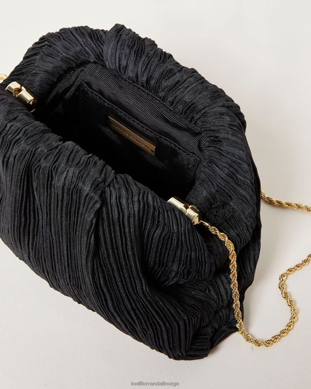 Loeffler Randall poser kvinner bailey plissert kuppel clutch FT8D354 svart