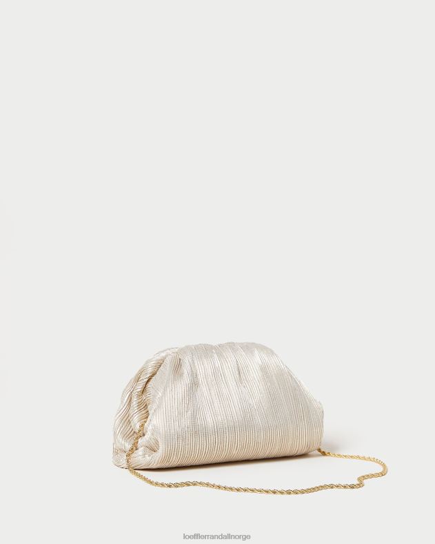Loeffler Randall poser kvinner bailey plissert kuppel clutch FT8D357 platina