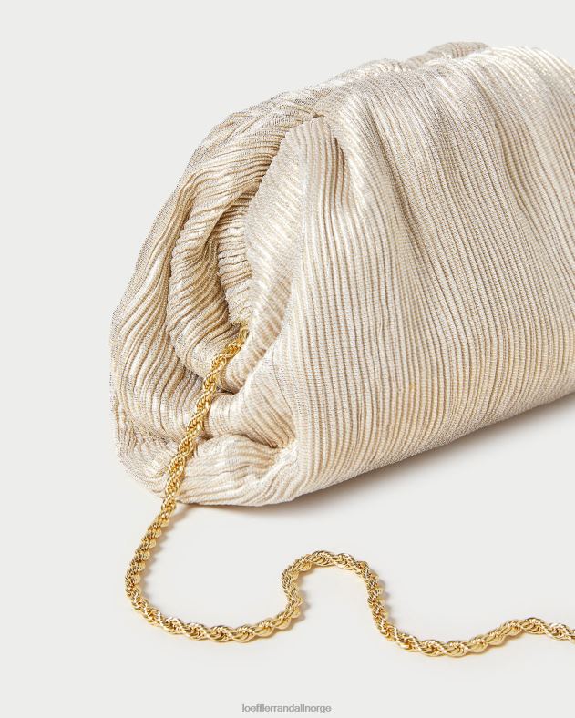 Loeffler Randall poser kvinner bailey plissert kuppel clutch FT8D357 platina