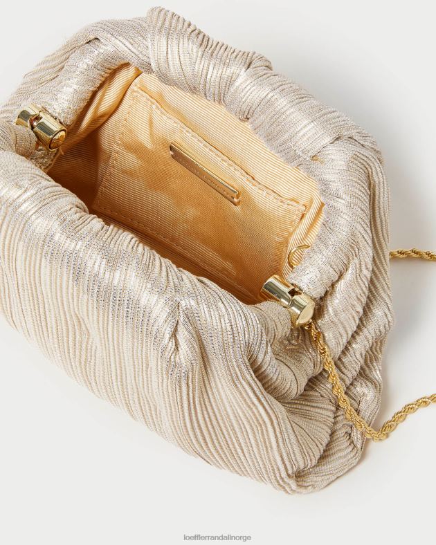 Loeffler Randall poser kvinner bailey plissert kuppel clutch FT8D357 platina