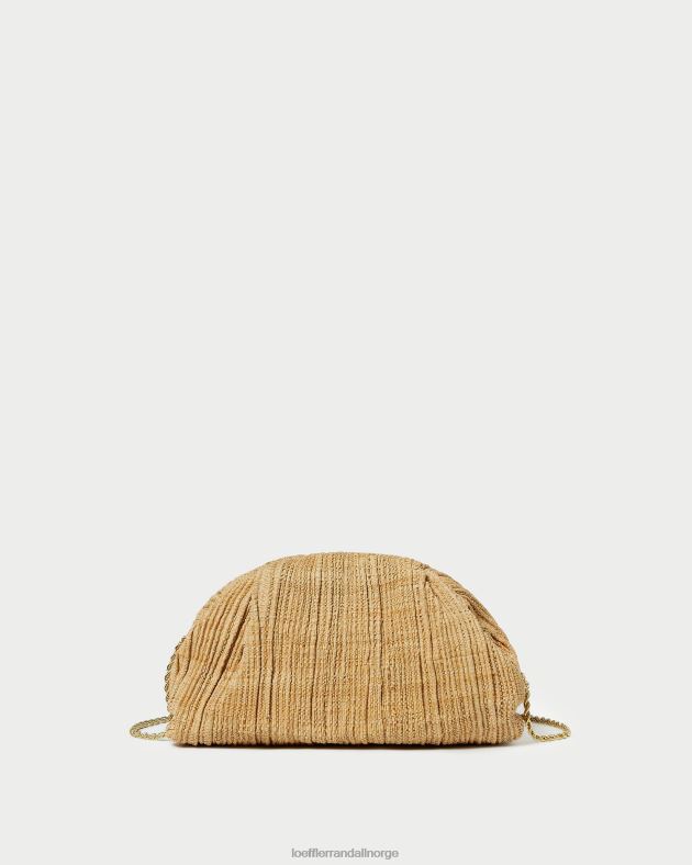 Loeffler Randall poser kvinner bailey plissert kuppel clutch FT8D367 naturlig
