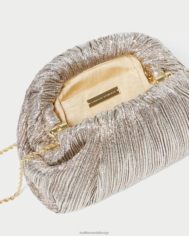 Loeffler Randall poser kvinner bailey plissert kuppel clutch FT8D386 champagne
