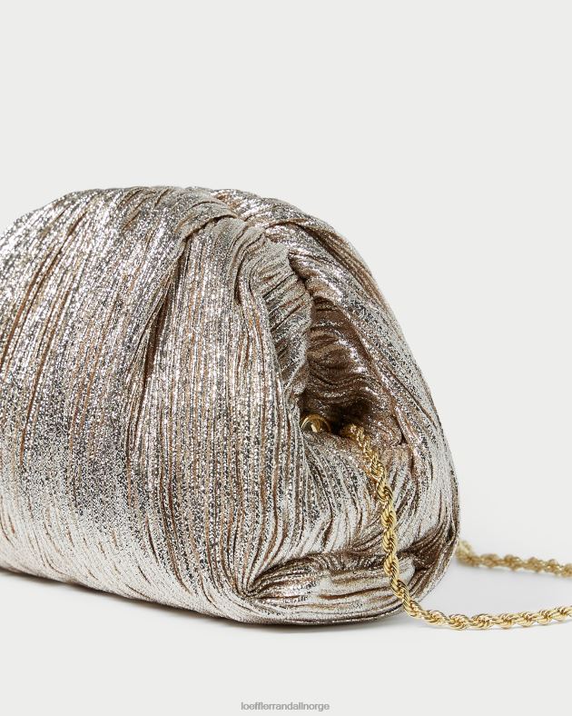 Loeffler Randall poser kvinner bailey plissert kuppel clutch FT8D386 champagne