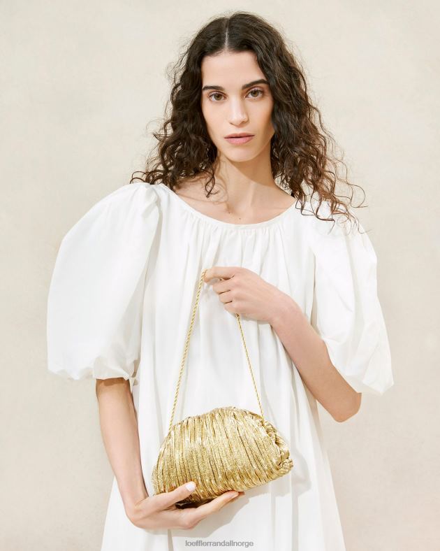 Loeffler Randall poser kvinner bailey plissert kuppel clutch FT8D397 oro