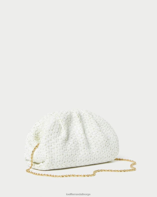 Loeffler Randall poser kvinner bailey raffia dome clutch FT8D398 hvit