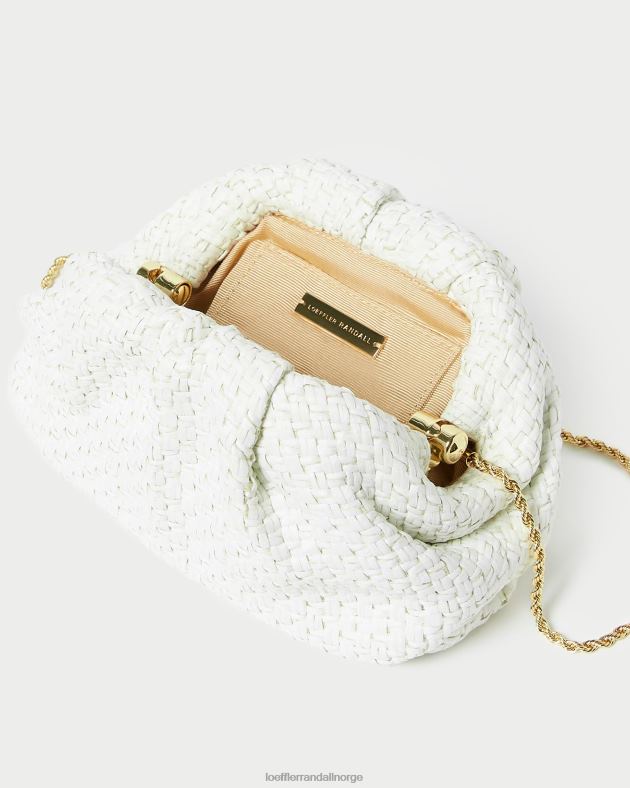 Loeffler Randall poser kvinner bailey raffia dome clutch FT8D398 hvit