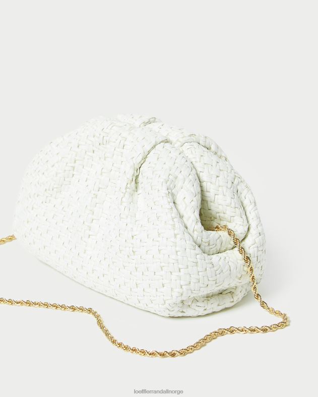 Loeffler Randall poser kvinner bailey raffia dome clutch FT8D398 hvit
