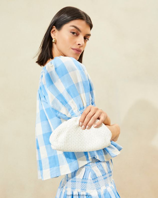 Loeffler Randall poser kvinner bailey raffia dome clutch FT8D398 hvit