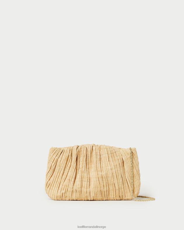 Loeffler Randall poser kvinner brit flat plissert clutch FT8D368 naturlig
