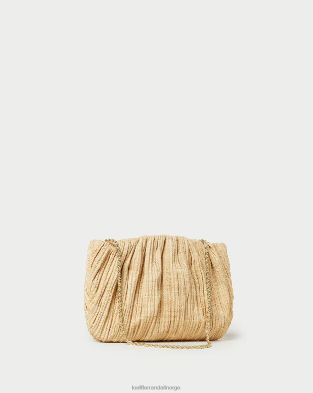 Loeffler Randall poser kvinner brit flat plissert clutch FT8D368 naturlig
