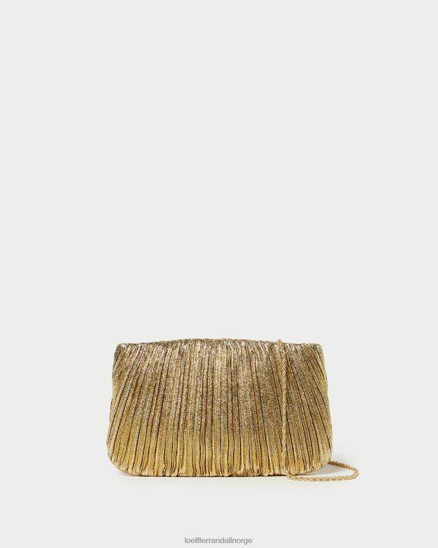 Loeffler Randall poser kvinner brit flat plissert clutch FT8D376 oro