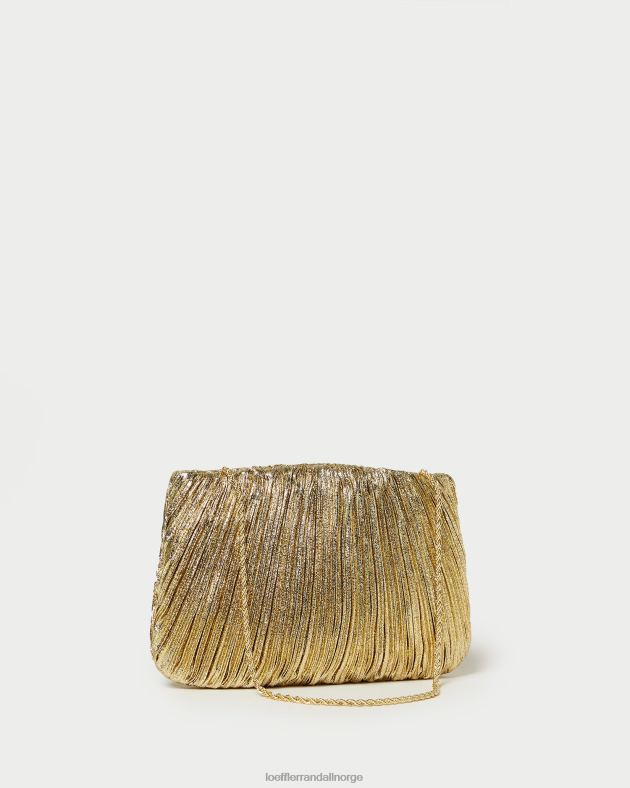 Loeffler Randall poser kvinner brit flat plissert clutch FT8D376 oro