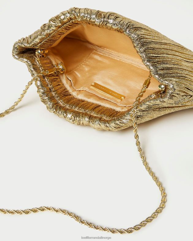 Loeffler Randall poser kvinner brit flat plissert clutch FT8D376 oro