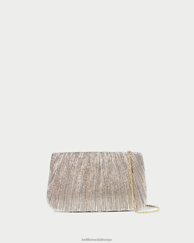 Loeffler Randall poser kvinner brit flat plissert clutch FT8D393 champagne
