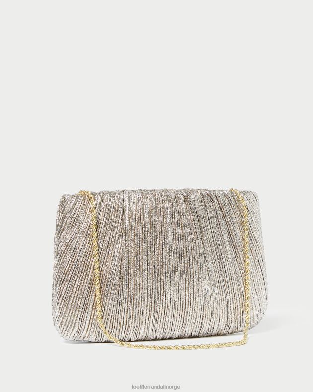 Loeffler Randall poser kvinner brit flat plissert clutch FT8D393 champagne